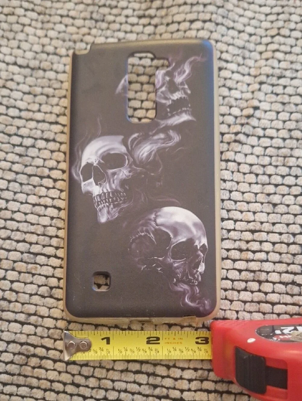 Source Unknown Black Phone Case with Purple Skull Artwork